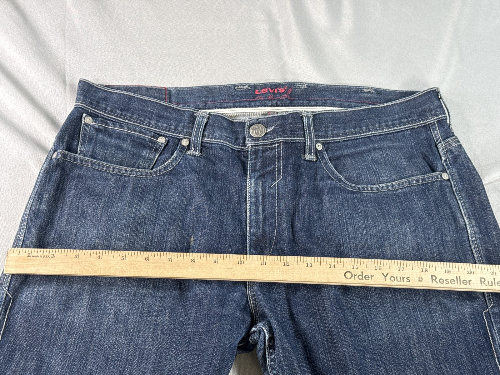 Levi's 501 Straight Fit Jeans W38 L30 Dark Wash 100% Cotton Selvedge Denim