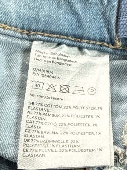 H&M Girls 13-14Y Flared Bootcut Jeans Light Wash Blue Stretch High Rise Denim