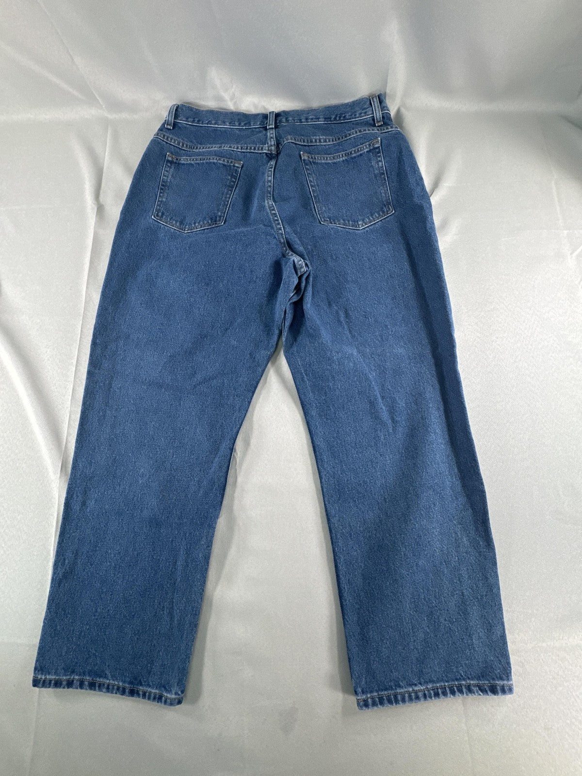 LL Bean Jeans Womens 20 Petite Blue Original Fit Relaxed Straight Denim Pants