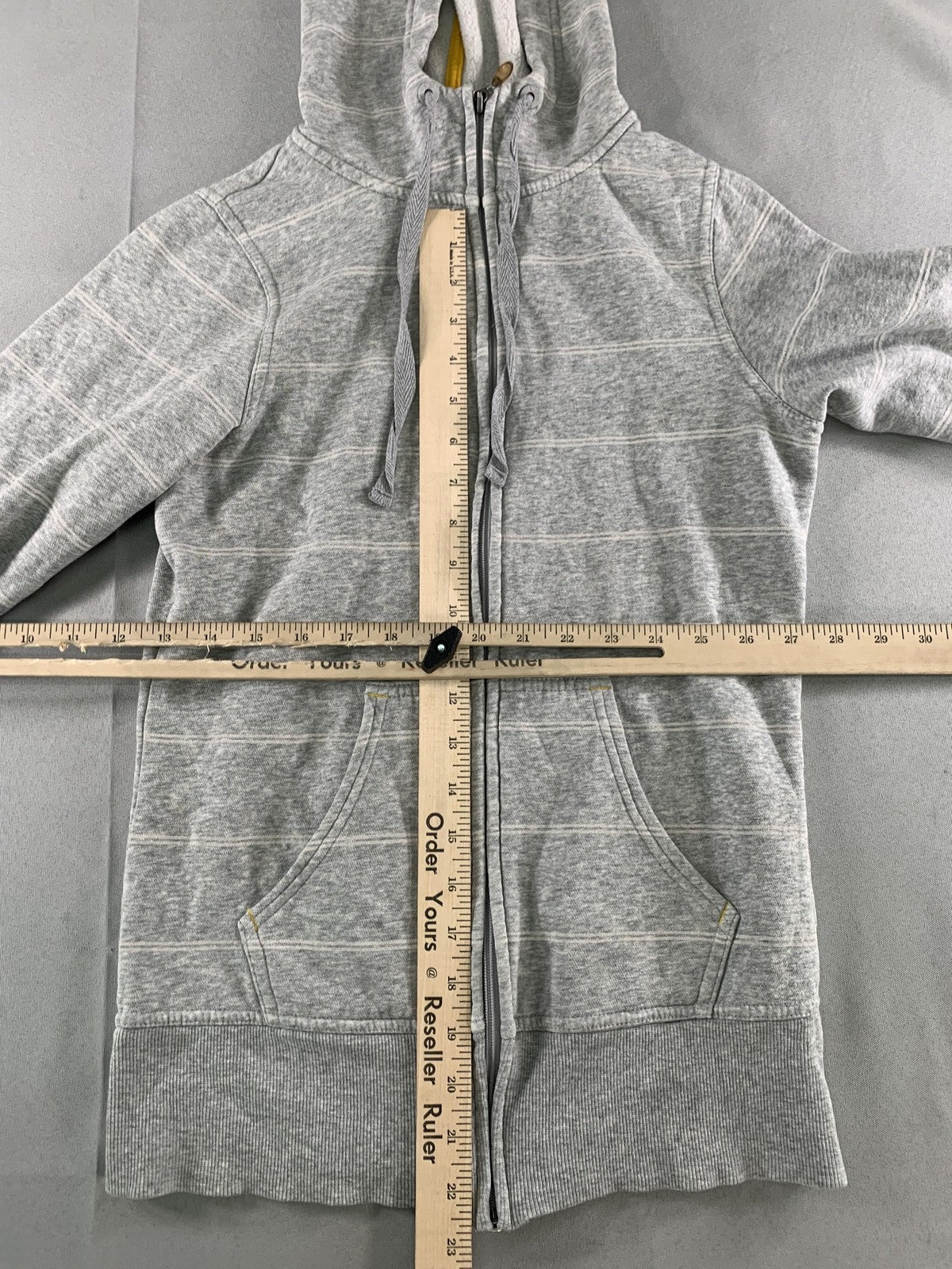 C9 By Champion Hoodie Womens XS Gray Striped Full Zip Knit Sweatshirt Casual