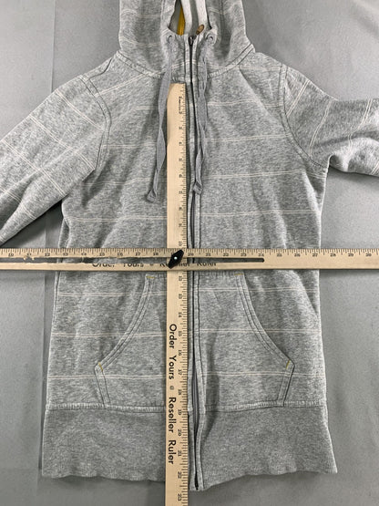 C9 By Champion Hoodie Womens XS Gray Striped Full Zip Knit Sweatshirt Casual