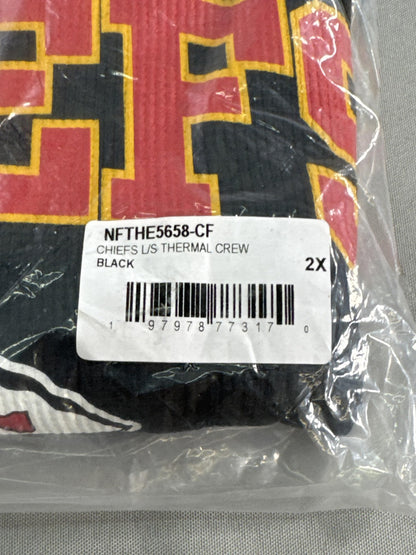 Kansas City Chiefs Shirt Mens 2XL Black NFL Football Long Sleeve Thermal Crew