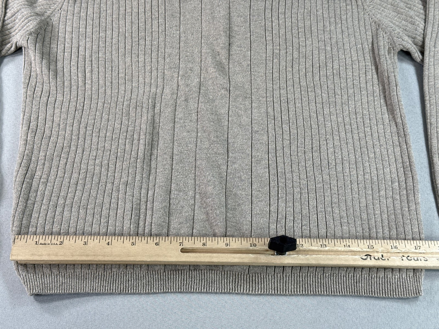 JANTZEN Ribbed V Sweater M M/M Beige 100% COMBED COTTON Regular Fit Long