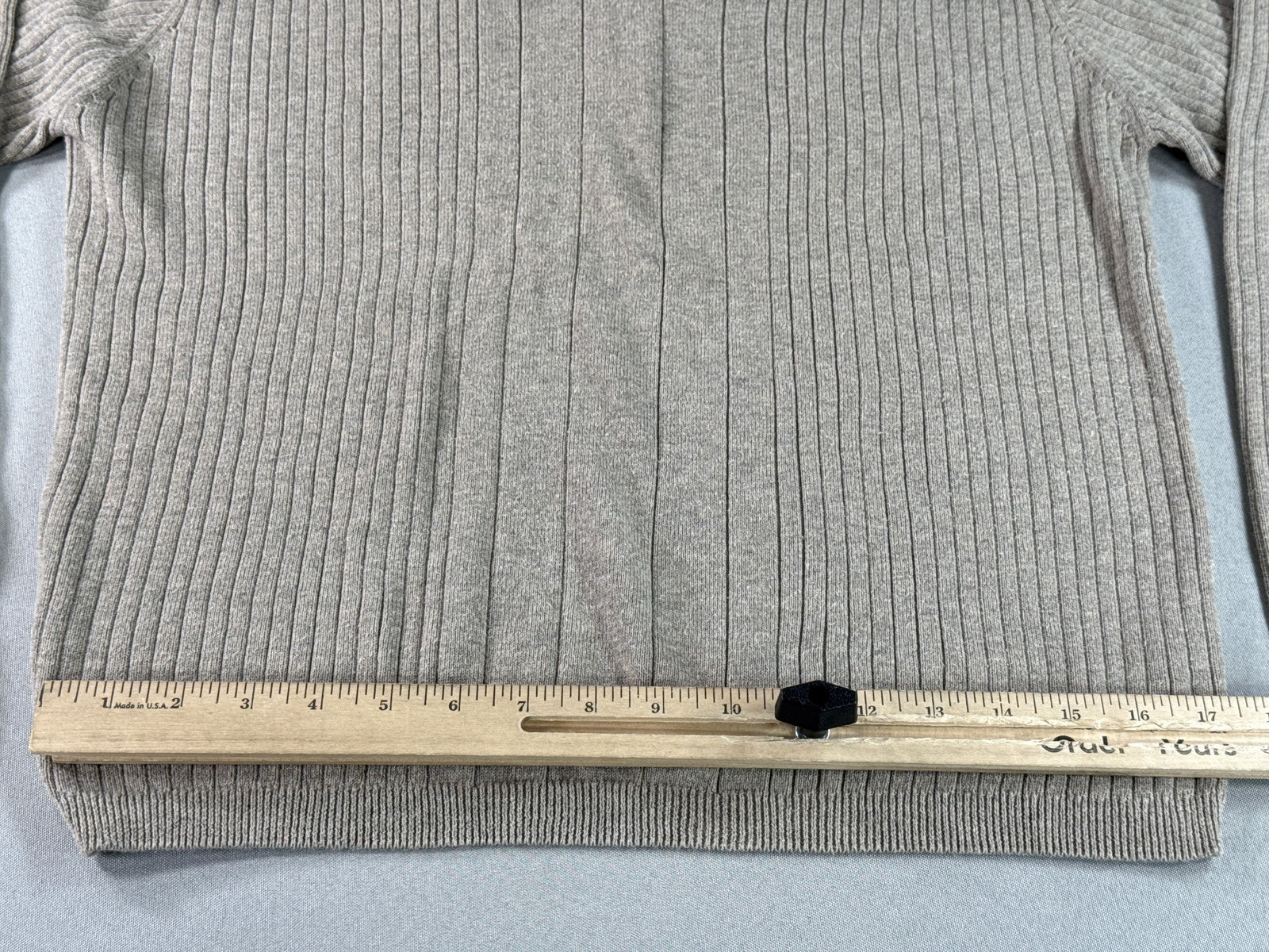 JANTZEN Ribbed V Sweater M M/M Beige 100% COMBED COTTON Regular Fit Long