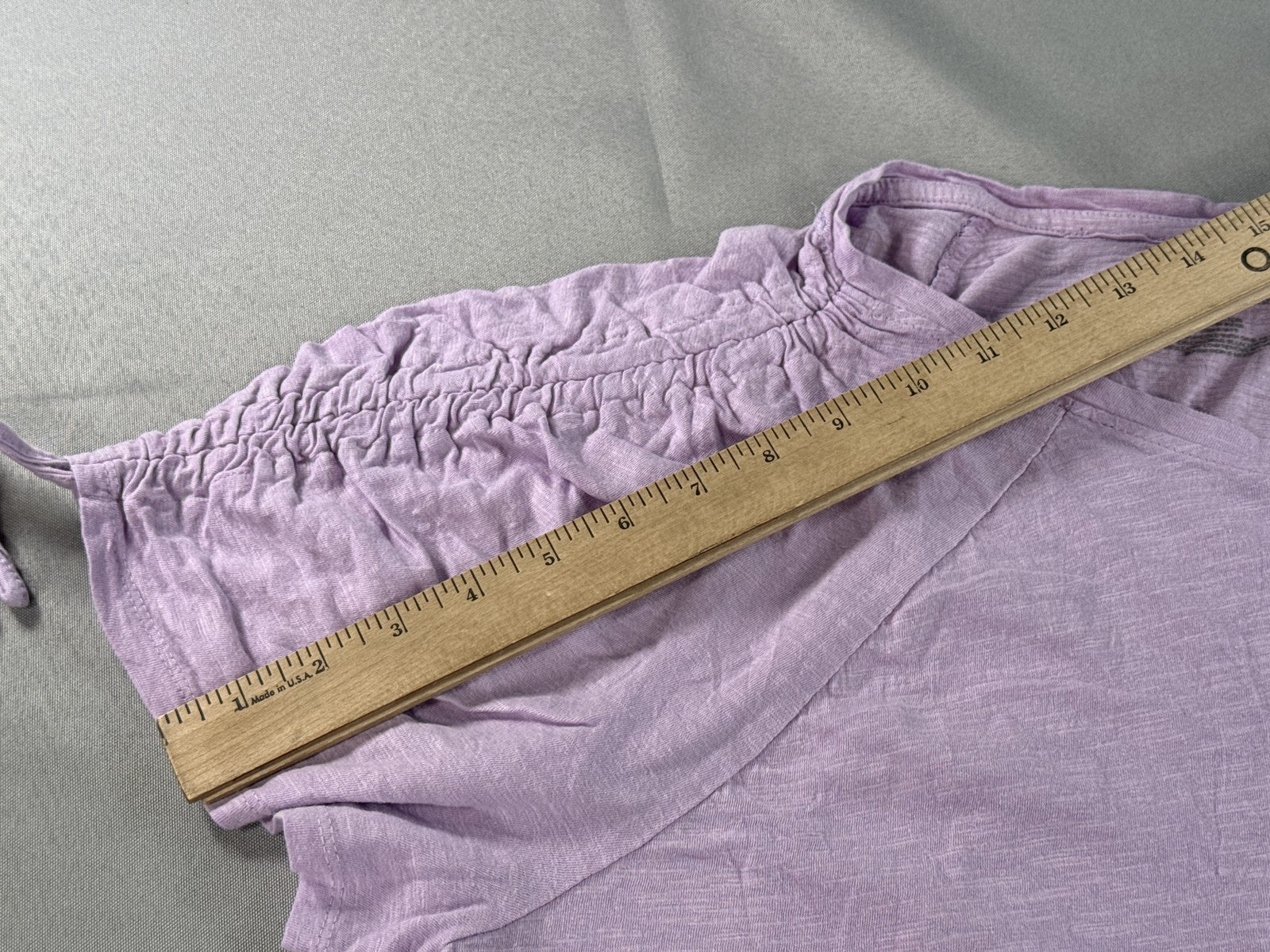 Sweatshirt Project Lavender Drawstring Top 1X Scoop Neck Short Sleeve Rayon Long
