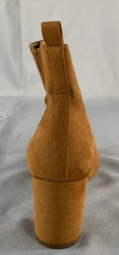 Kenneth Cole Reaction Float Free WMS 9.5M Brown Suede Ankle Block Heel Booties