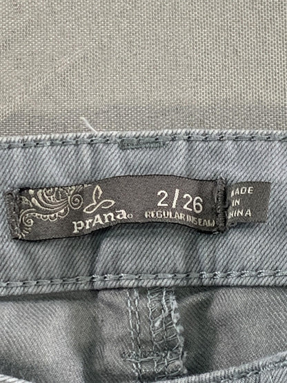 PrAna Jeans Womens 2/26 Gray Straight Leg Denim Regular Inseam Casual Pants on