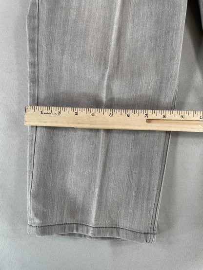 Chicos Platinum Jeans Womens 2 Gray Cropped Denim Stretch Capri Pants Classic 66