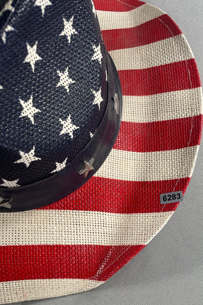Vintage Mens American Flag Cowboy Hat Patriotic Western Rodeo One Size Adult