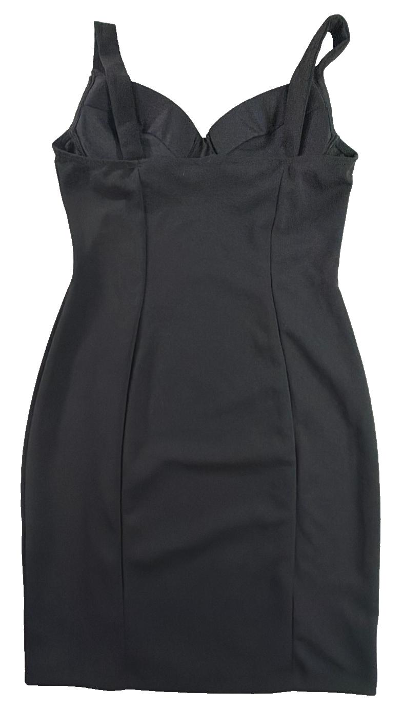 Haute Monde Black Bustier Bodycon Mini Dress Women Medium Sweetheart Cup LBD