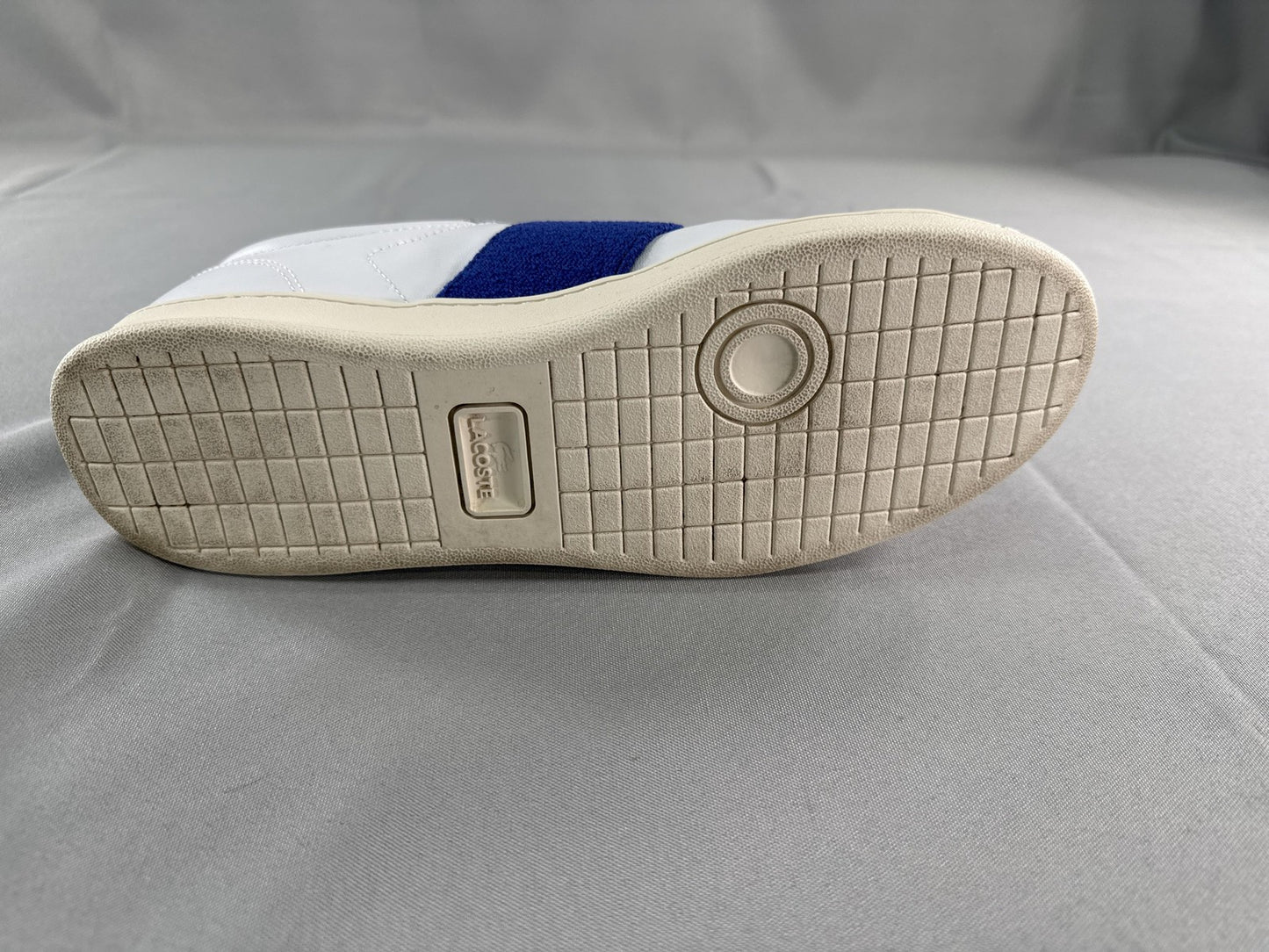 Lacoste Carnaby Pro Shoes Mens Size 10.5 White Blue Ortholite 747SMA0048080