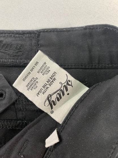 SWY Denim Pants Womens 26 Black Chino Straight Leg Stretch Twill USA Casual on