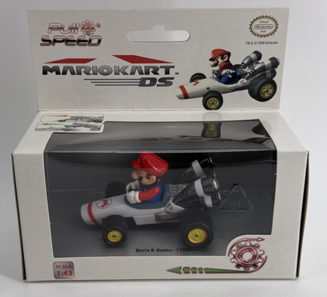 Mario Kart DS Mario B Dasher 1:43 Pull Back Diecast Stadlbauer Nintendo Car 143