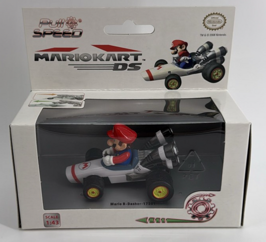 Mario Kart DS Mario B Dasher 1:43 Pull Back Diecast Stadlbauer Nintendo Car 143