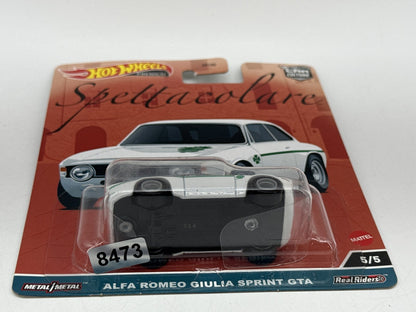 Mattel Alfa Romeo Giulia Sprint GTA Premium Diecast Car White Metal Real Riders