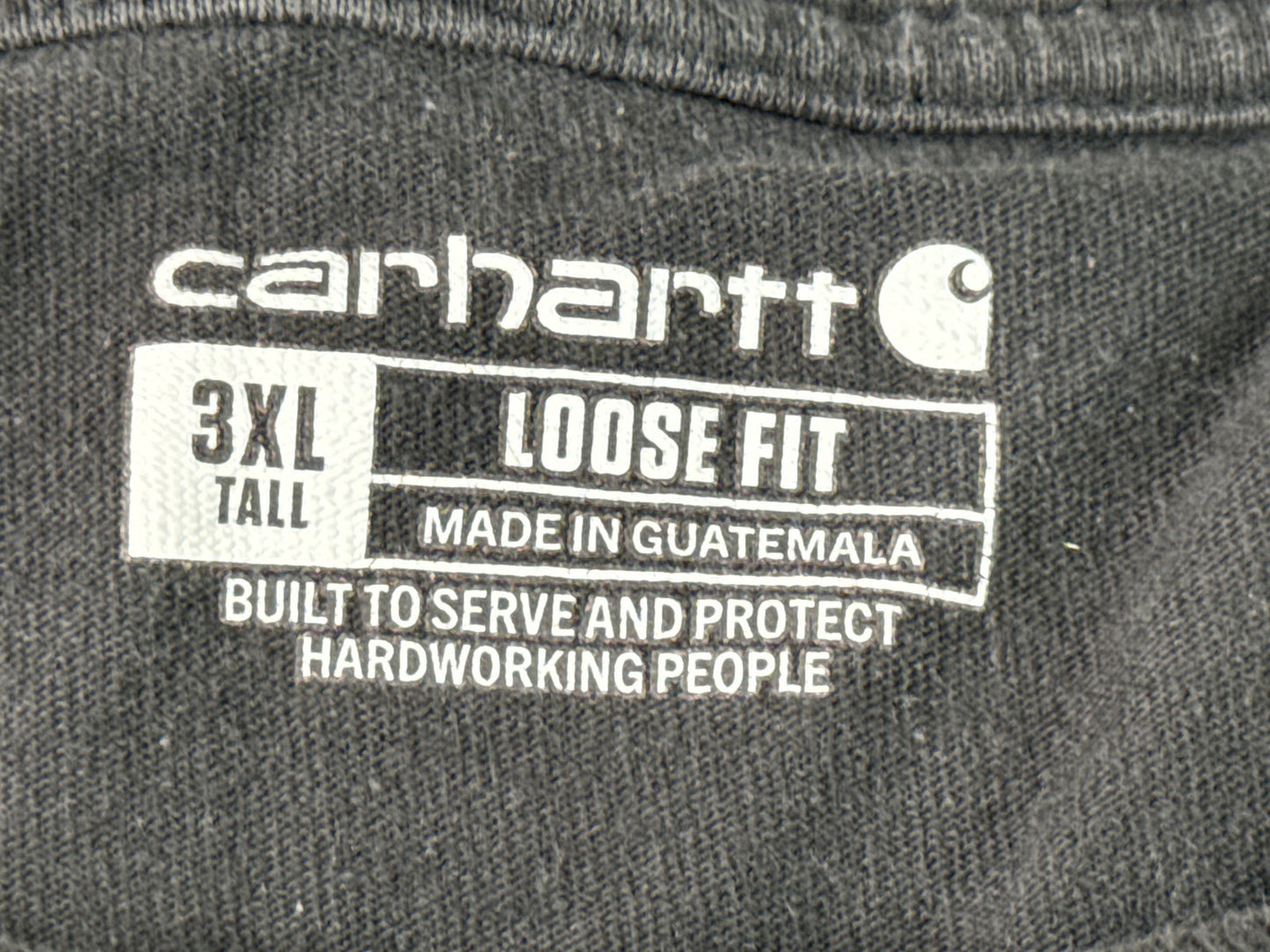 Carhartt Tee 3XL TALL Black Cotton Crewneck Short Sleeve Regular Fit Pocket