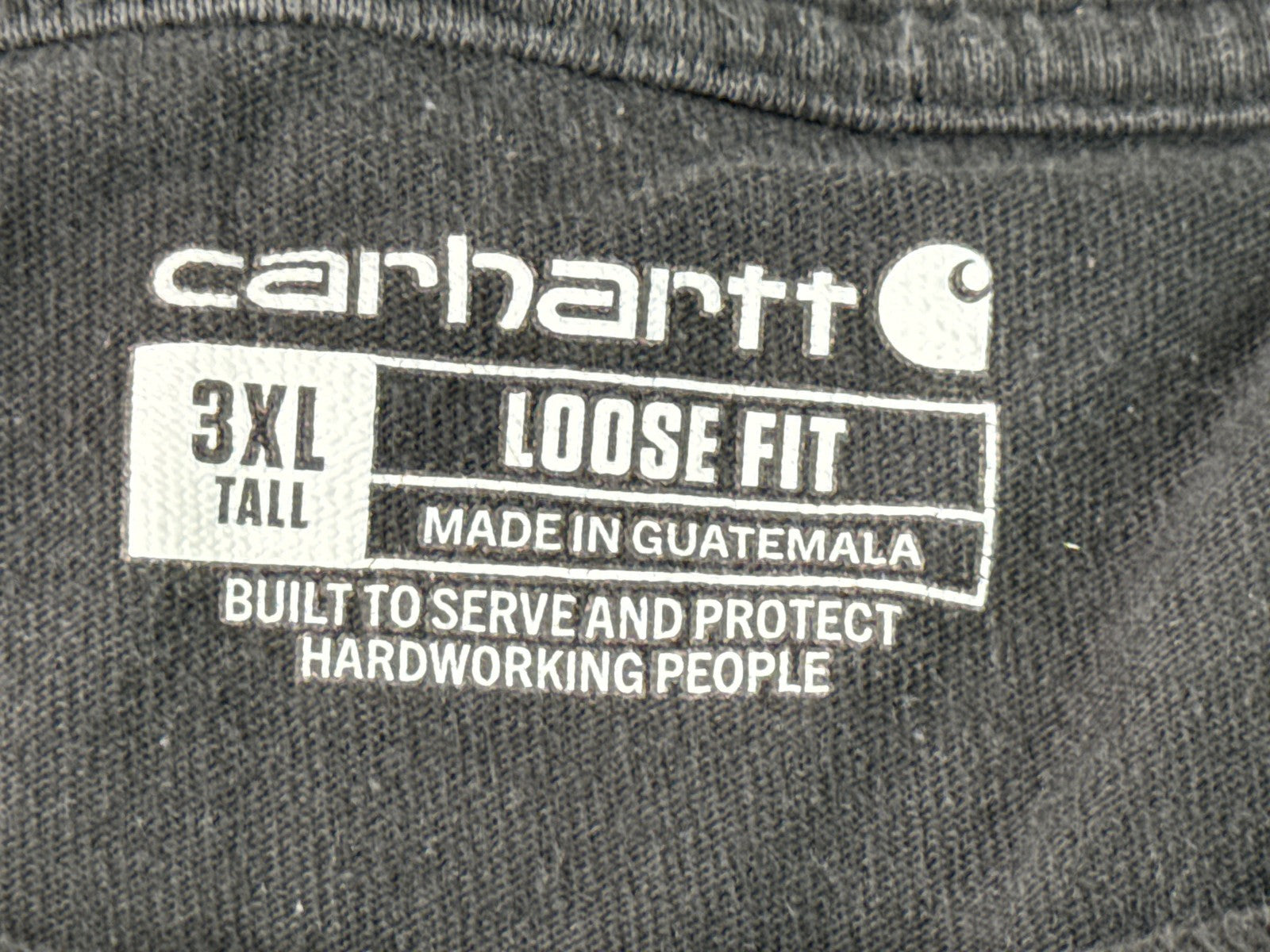 Carhartt Tee 3XL TALL Black Cotton Crewneck Short Sleeve Regular Fit Pocket