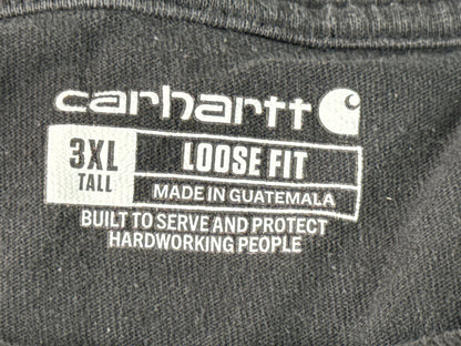 Carhartt Tee 3XL TALL Black Cotton Crewneck Short Sleeve Regular Fit Pocket