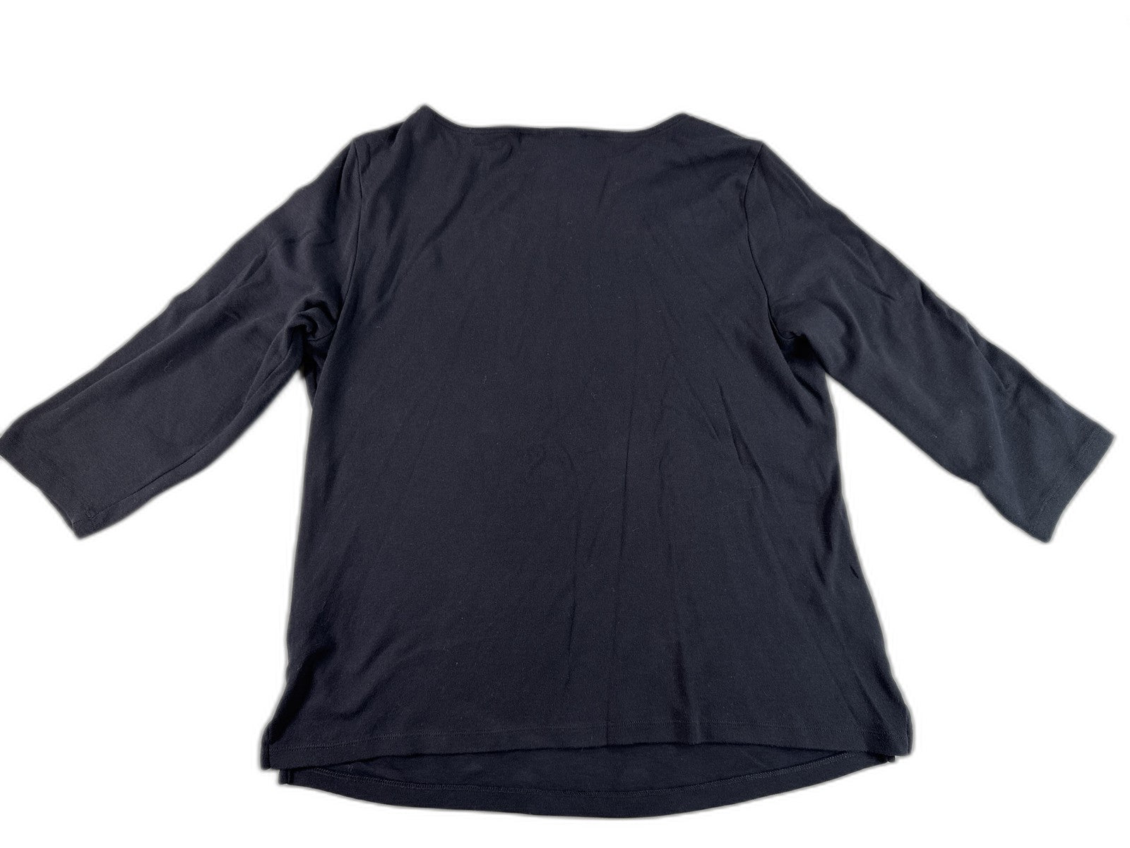 Black Long Sleeve Top 0X with Snap Button Detail Wear Trendy Fashion