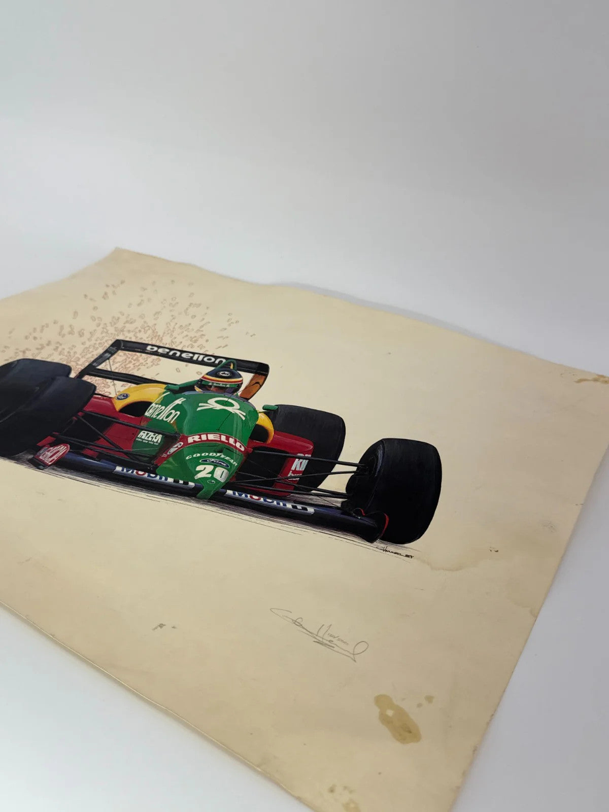 Benetton F1 Nannini Print Cademartori Signed Ltd Racing Art Vintage