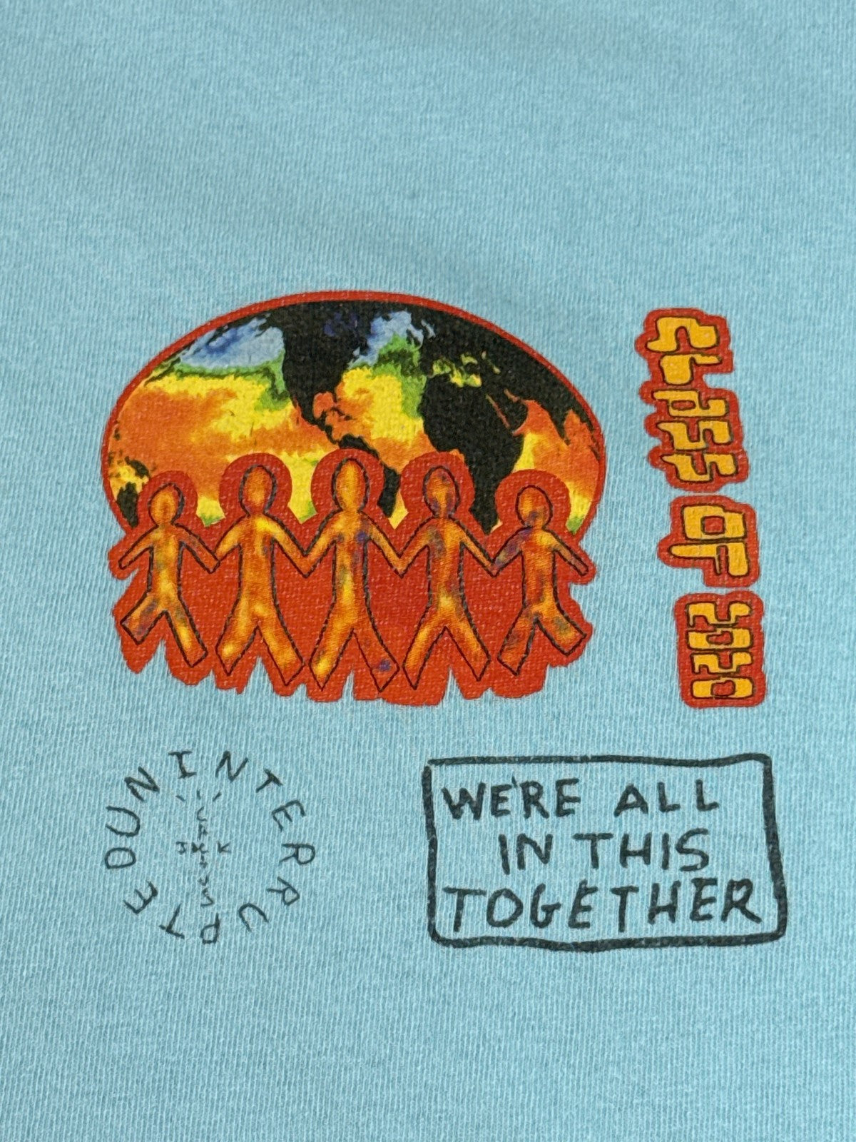 Cactus Jack Together Earth Day Environmental Graphic Print Tee S Blue 100%