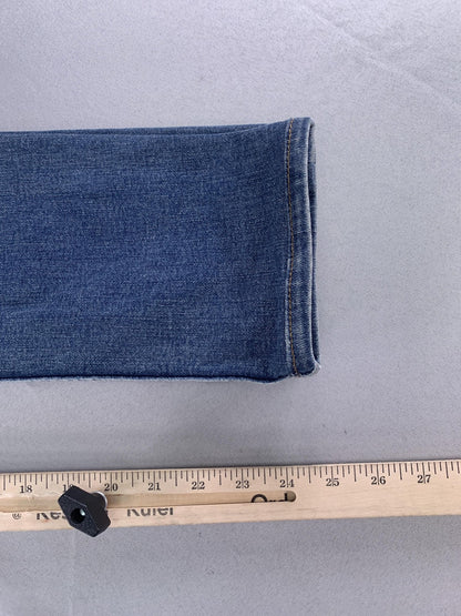 7 For All Mankind Slimmy Jeans Mens 31x24 Blue Wash Denim Slim Straight Zip Fly