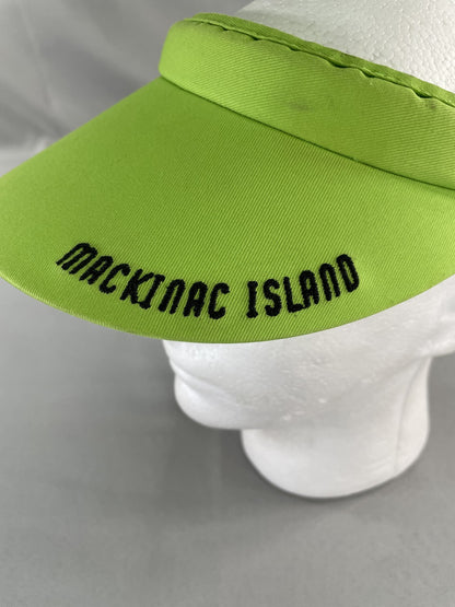 Mackinac Island Hat Cap Strap Back Neon Green Sun Visor Golf Athletic Mens Adult