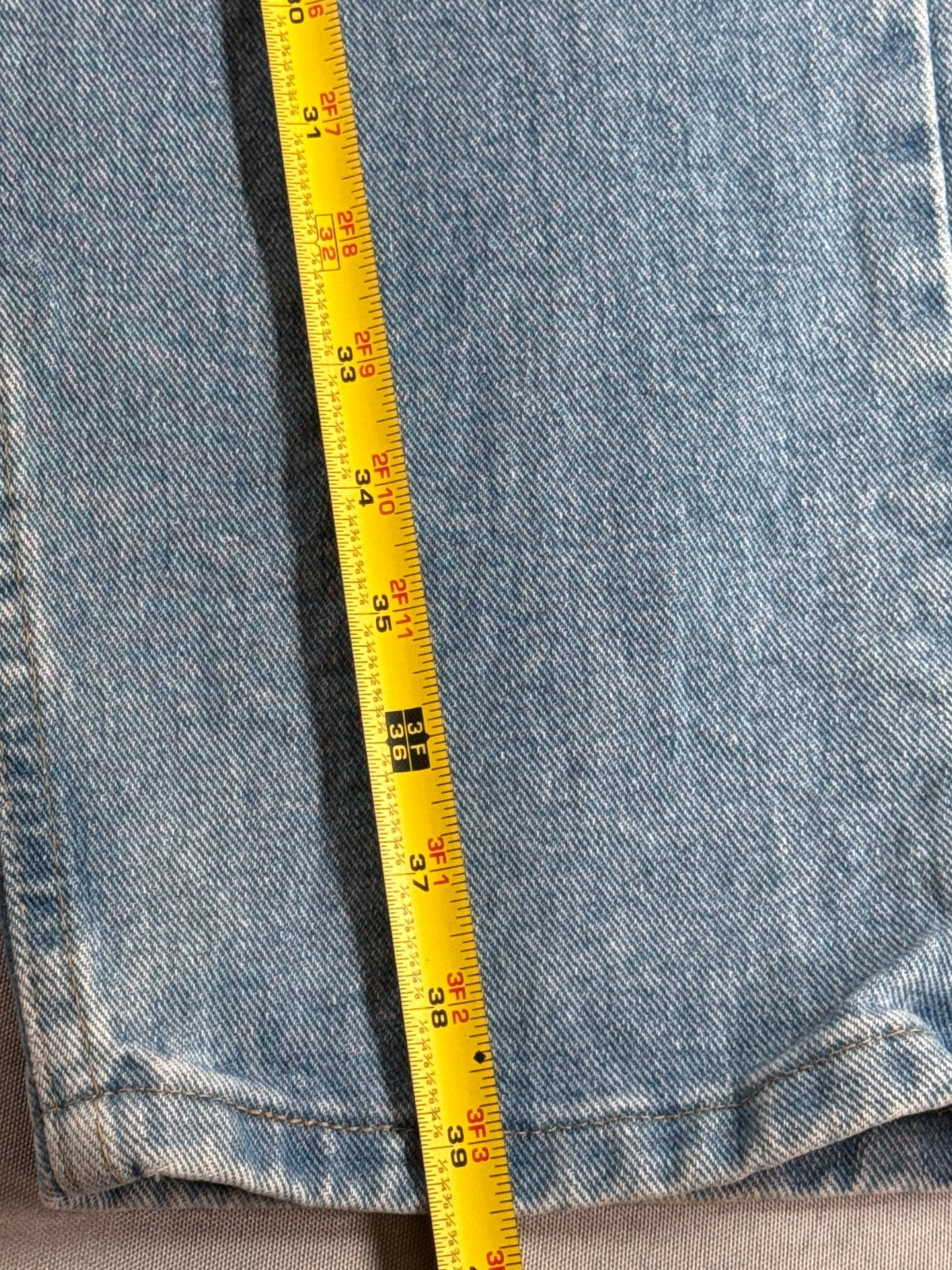 Wrangler Jeans Mens 31 Vintage Light Wash Denim Straight Leg 97601SB Workwear