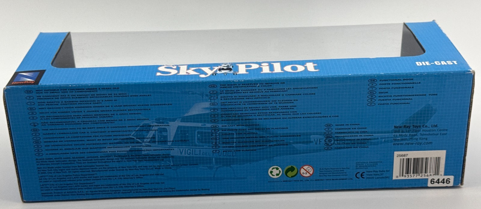 NewRay Sky Pilot 1:48 Bell 412 LAPD Police Helicopter Diecast Model N5929Z