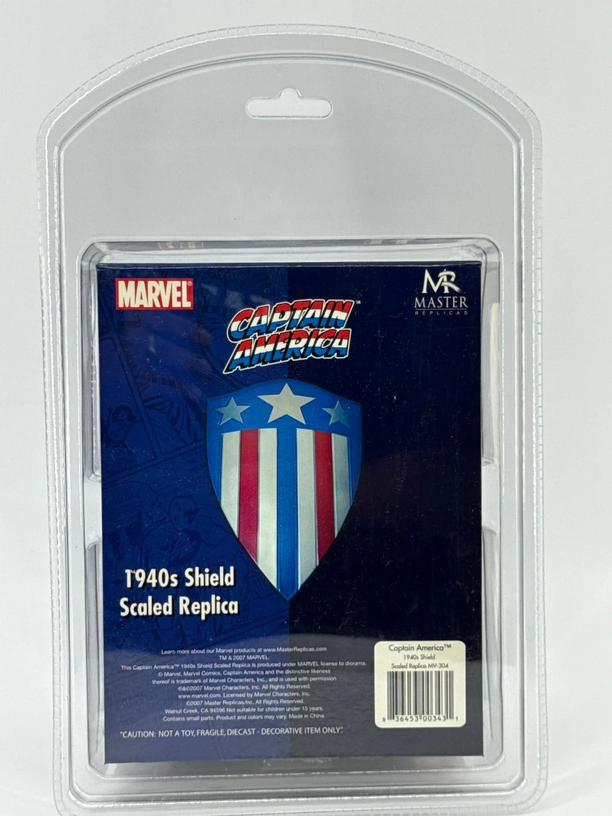 Captain America 1940s Shield Replica 1:6 Die-Cast Marvel Master NIB Display 1818