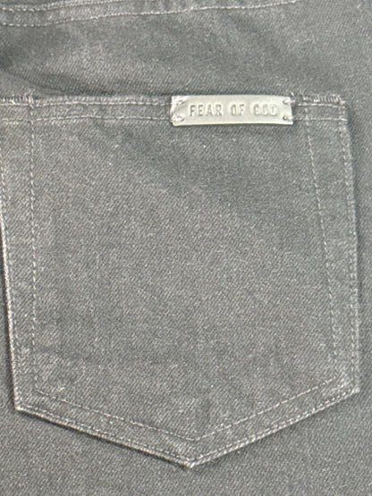 Fear of God Jeans 28 Black Denim Straight Leg Raw Hem Selvedge Fourth Collection