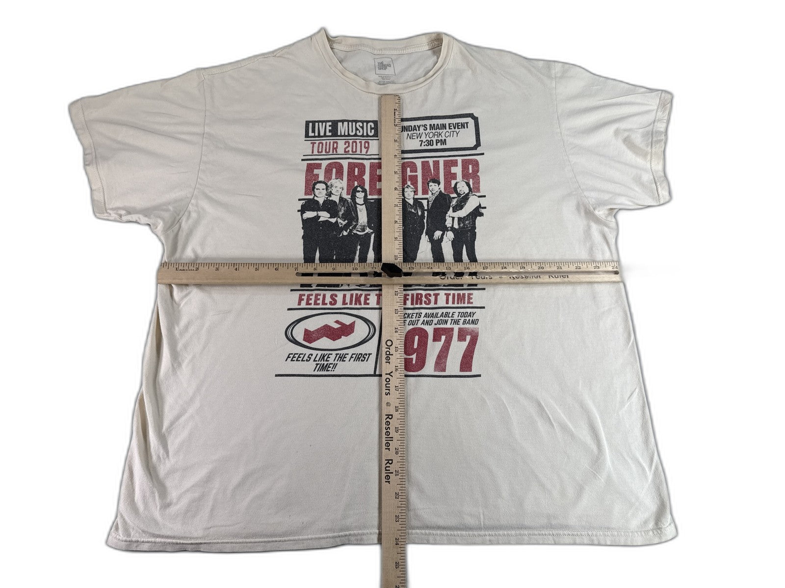 The Thread Shop Foreigner Band Tour Graphic Tee 2X White 100% Cotton Rock