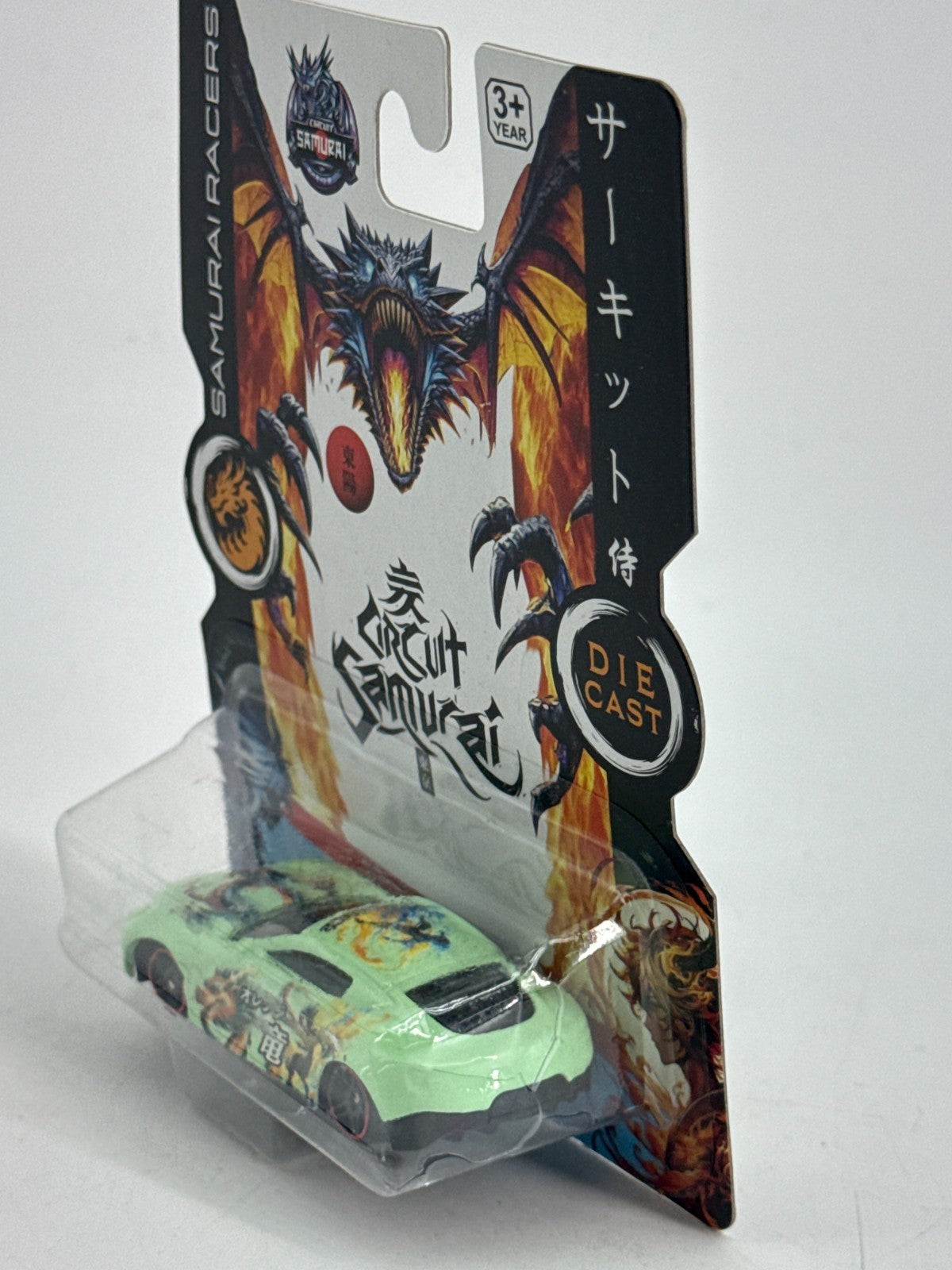 Boley Circuit Samurai Racers Diecast Car Dragon Mint Green Kanji Graphics Toy