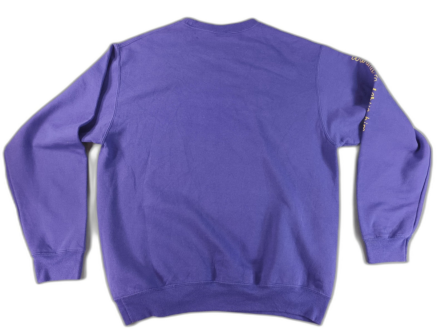 Port Company Lantern Graphic Sweatshirt L Purple Cotton Polyester Crewneck Long