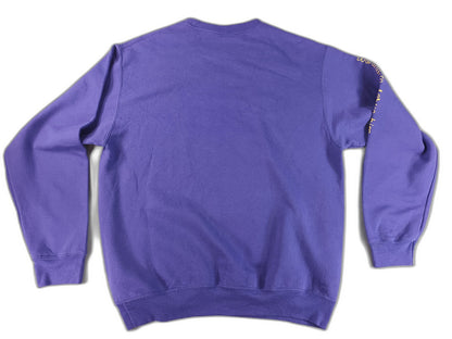 Port Company Lantern Graphic Sweatshirt L Purple Cotton Polyester Crewneck Long