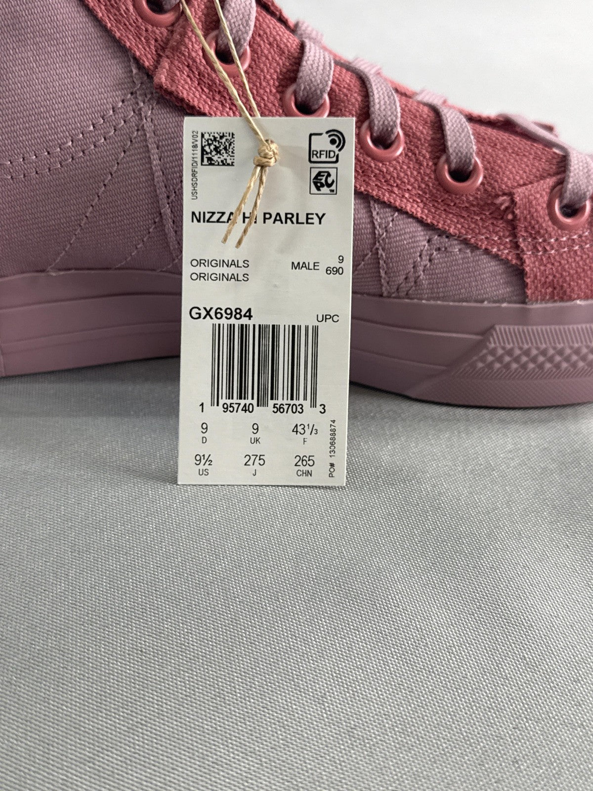 Adidas Originals Nizza Hi Parley Shoes Mens Size 9.5 Pink Recycled GX6984 Suede