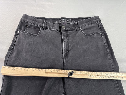 Gloria Vanderbilt Jeans Womens 16 Black Cotton Blend Straight Leg Regular Fit
