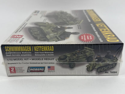 Lindberg 1/72 Schwimmwagen Kettenkrad Model Kit #76084 NEW Sealed WWII Unbranded