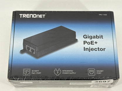 TRENDnet TPE-115GI/A Gigabit PoE+ Injector 30W Full Duplex Network Adapter NEW