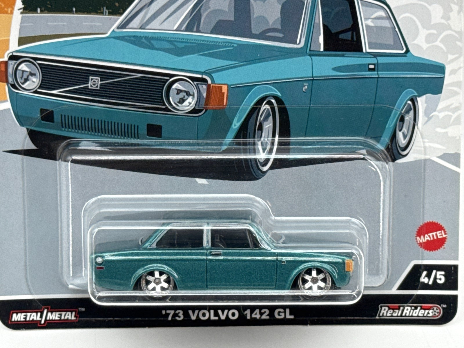 Hot AutoStrasse '73 Wheels Volvo 142 GL Die cast Car Teal Metal Real