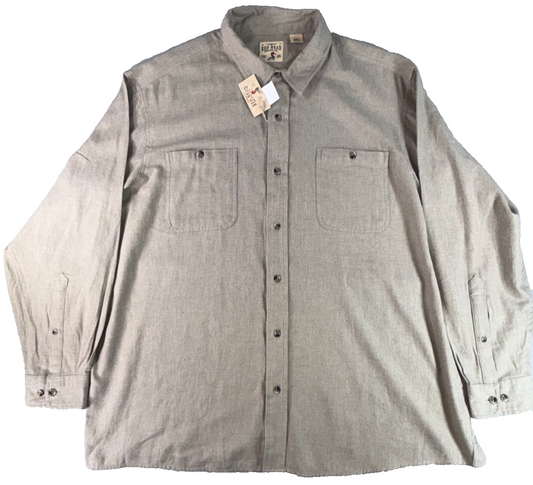 RedHead Brand Co Mens 3XL Oatmeal Button Up Shirt Long Sleeve Flannel Chamois