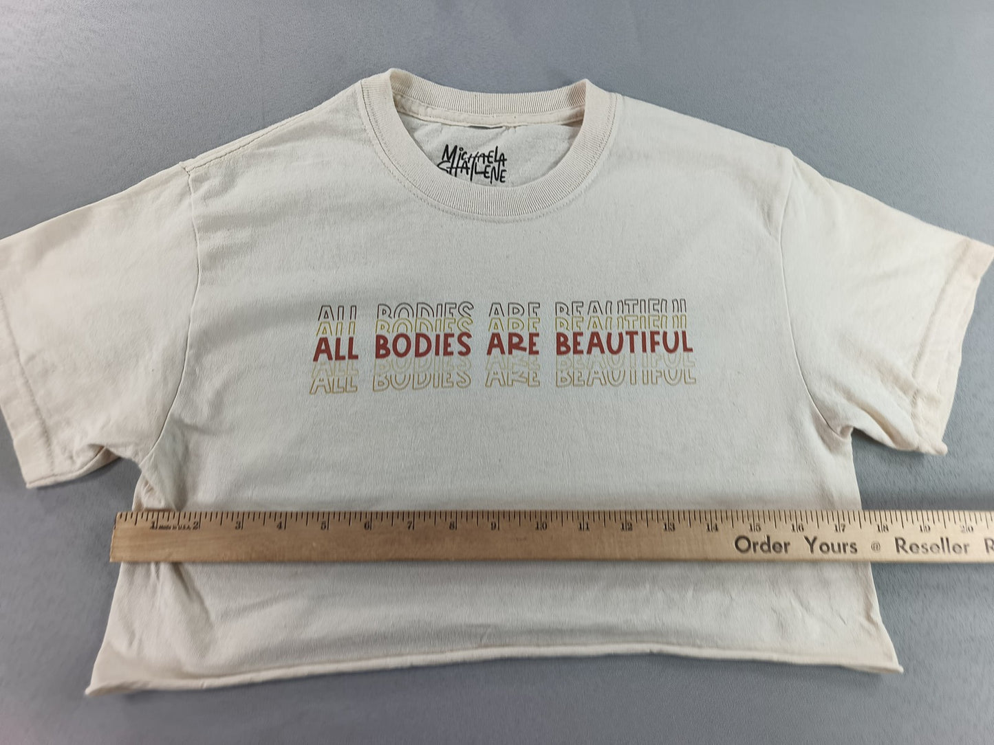 Michaela All Bodies Are Beautiful Sharlene Graphic Crop Top Womens
