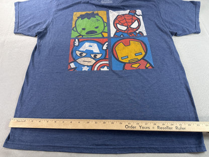 MARVEL Avengers Graphic Tee Superhero XL Blue Cotton Polyester Crewneck Short