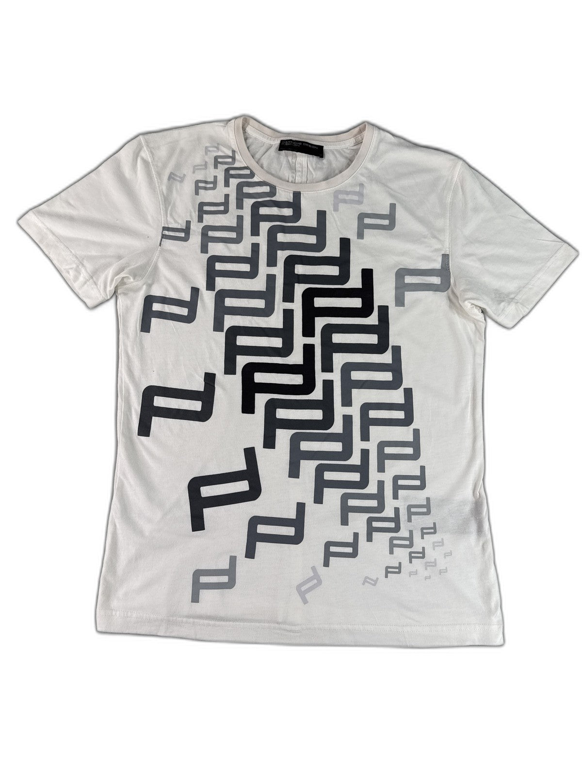 Porsche Design Graphic Tee M White Cotton Modal Crewneck Short Sleeve Regular
