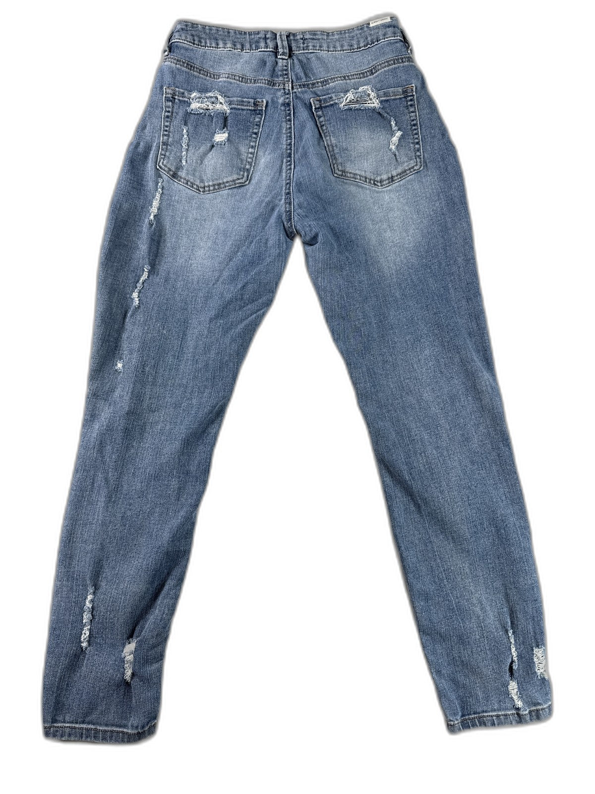 ALMOST FAMOUS Light Distressed Skinny Jeans Womens 1 Blue Stretch Cotton Blend