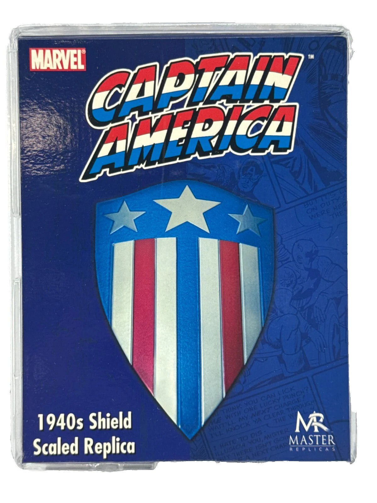 Captain America 1940s Shield Replica 1:6 Die-Cast Marvel Master NIB Display 1818