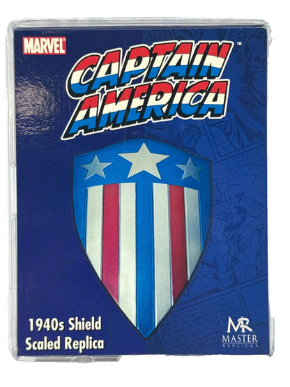 Captain America 1940s Shield Replica 1:6 Die-Cast Marvel Master NIB Display 1818