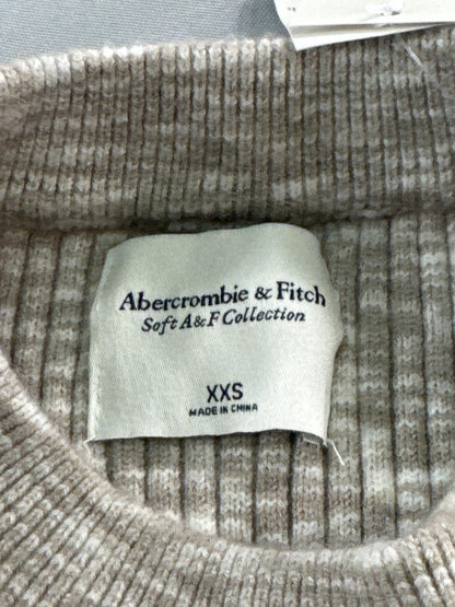 Abercrombie & Fitch Sweater Womens XXS Beige Soft A&F Collection Ribbed Knit New