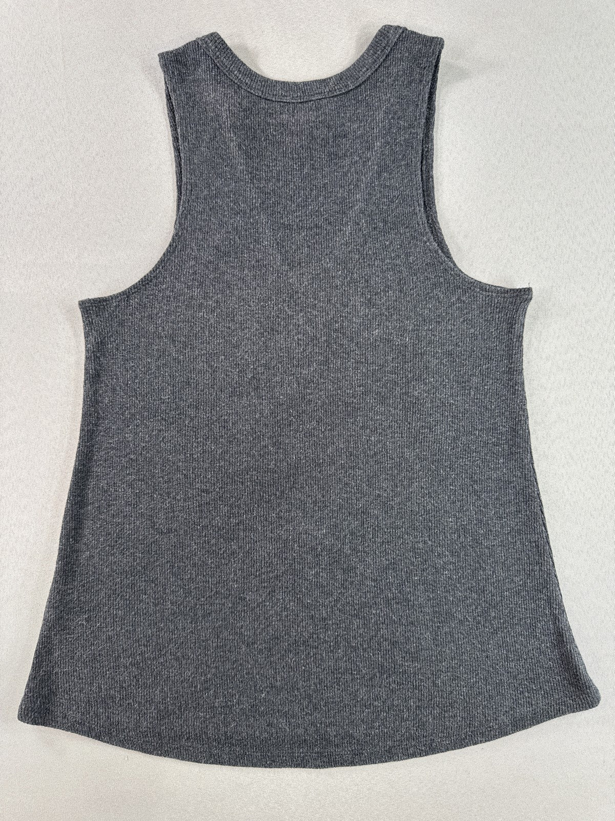 SHYANNE Floral Boho Tank Top XS Charcoal Cotton Blend Neck Sleeveless Womens Tie