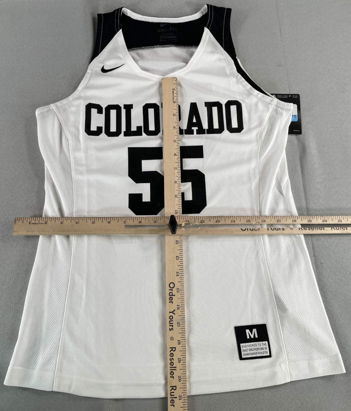 Nike Dri-FIT Colorado 55 White Black Sleeveless Basketball Jersey Womens M 80235